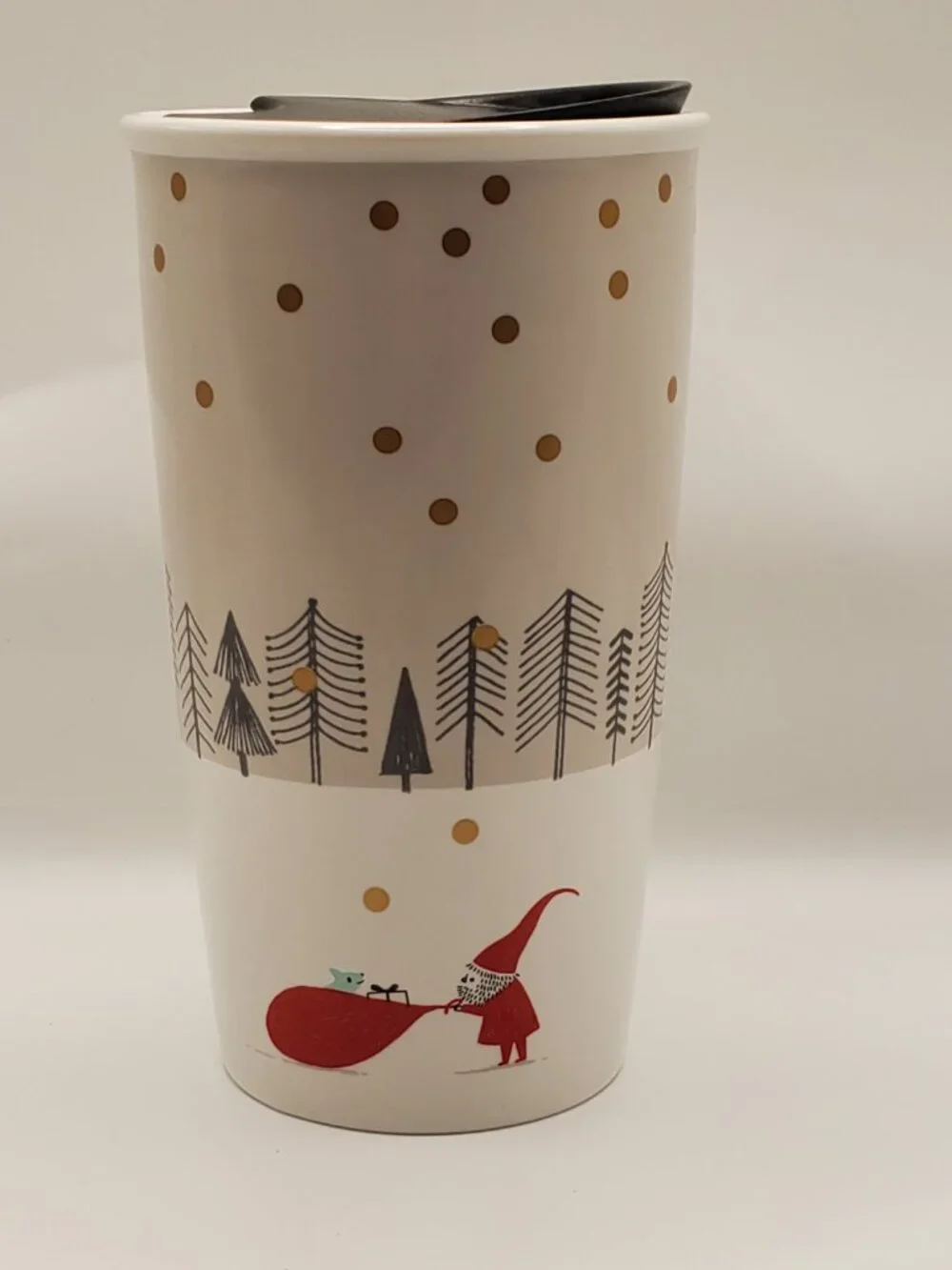 Starbucks 12 oz Holiday Gnome Travel Mug